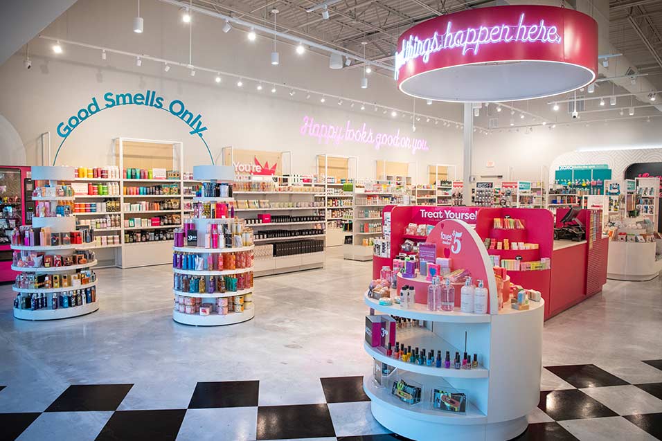 Retail design with beauty store layout